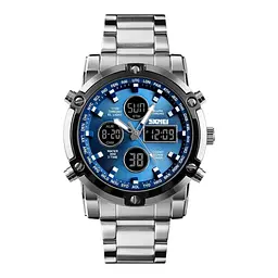 Наручний годинник чоловічий 1389BU Silver-Black-Blue Skmei acs0030777