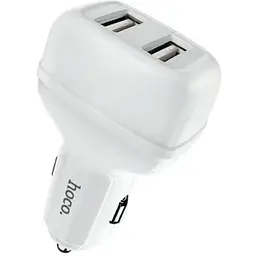 Автомобільний зарядний пристрій Hoco Z36 2.4A 2xUSB White - мініатюра 2
