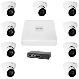 Комплект відеоспостереження на 9 камер GreenVision GV-IP-K-W77/09 5MP