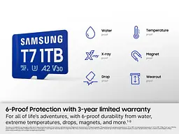Карта пам'яті Samsung MICRO SDXC T7 1TB, U3, V30, A2 до 170 Мб/с (MB-MB1T0T/WW) - мініатюра 6