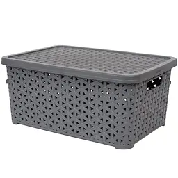 Уцінка. Кошик Diomedea з кришкою 29.7x19.6x13 см 6 л сірий (К12-130)  