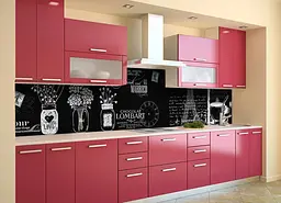 Кухонний фартух Чорно-білий Париж вінілова наклейка квіти написи Абстракція 65х250 см Happy Pocket Z180761
