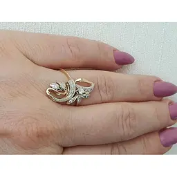 Золоте кільце Гаразд з діамантами. 302403 19 - мініатюра 3