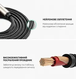 Аудиокабель для музыкального оборудования UGREEN AV128 3 м Штекеры 6,35 мм с обоих концов Нейлоновая оплётка защищает кабель от царапин и истирания Внутреннее экранирование кабеля Позолоченные штекеры Серый (10639) - миниатюра 13