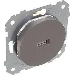 Розетка Brille сіра WB-1USB Grey (42-290)