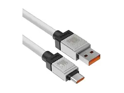 Кабель USB Type-C BASEUS CoolPlay Series USB Cable to USB-C 100W 1m White (CAKW000602) - мініатюра 3