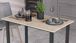 Стіл універсальний Knap Ferrum-decor 750x1200x600 Чорний метал ДСП Дуб Сан-Марино 16 мм (FRD-106347) - мініатюра 3