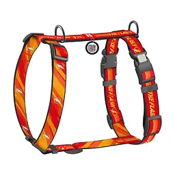 Шлея для собак WAUDOG Nylon H-подібна з QR-паспортом "Флеш Лого", світловідбивна XL (346-1083)