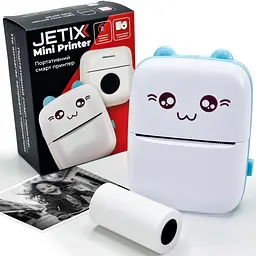 Портативний термопринтер JETIX Mini printer Blue - мініатюра 1