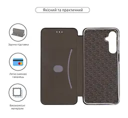Чехол-книжка для Samsung Galaxy M16 5G, G-Case, черный, кожаный чехол-книжка из экокожи (PU) и TPU, с магнитом, с подставкой и вместительным кардхолдером, противоударный, защита всего корпуса, ArmorStandart (ARM83183) - мініатюра 3