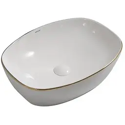 Умивальник накладний Mixxus Premium Diverse-0109 Edge Gold 500x380x140 мм MP6548, Білий