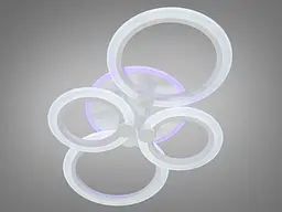 Люстра стельова LED Diasha A8022/4WH, 80W, 3200K-6500K, білий метал, сучасний стиль для дому - мініатюра 2
