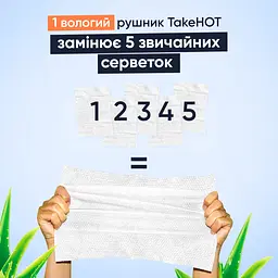 Вологі рушники ТakeHot Екстра 20х30см 8 штук - мініатюра 5