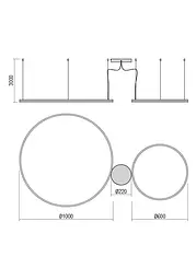 Підвісний світильник Redo ORBIT SU LED 108W 4000K D1000+600 SAND WHITE (4.1.2)-TRIAC 01-1922-TRIAC - мініатюра 2