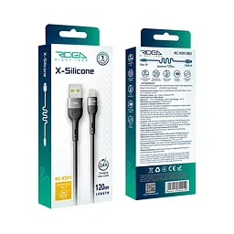 Кабель для подзарядки USB Ridea RC-XS51 X-Silicone USB-Lightning 12W 5V/2.4A 1.2 м Черный - миниатюра 3