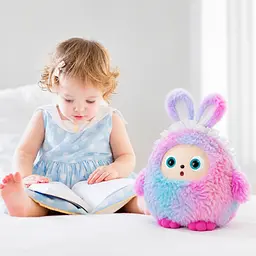 Іграшка зі штучним інтелектом Bobo / Інтерактивна плюшева іграшка BOBO з AI, голосом та LED очима / Розумна іграшка 22х25 см Фіолетовий - мініатюра 4
