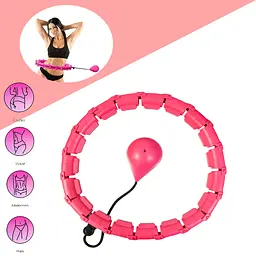 Масажний обруч Hoola Hoop Massager розбірний, з утяжнювачем, 40 см, 24 секції, рожевий - мініатюра 3