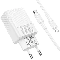 МЗП Borofone BAS75A Source PD30W (1USB-C) + кабель Type-C to Lightning White - мініатюра 4