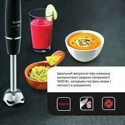 Блендер заглибний 3в1 Tefal InfinyForce 1000 Вт чаша 800 мл чопер 500 мл турборежим чорний (HB943838) - мініатюра 10