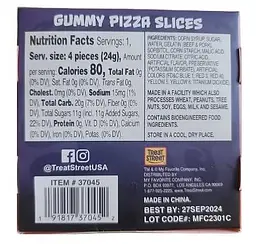 Жувальні цукерки Treat Street Gummy Candy Zombie Bites Pizza Party 24г - мініатюра 6