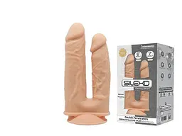 Фалоімітатор подвійний SilexD Double Gusto Flesh (Model 1 size 8" & 7"), двошаровий, силікон + Silexd