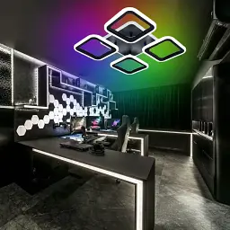 Смарт люстра керована світлодіодна ROOM RGB 5S 70 Вт SMART 385×385×75 мм Чорна ESLLSE - мініатюра 7