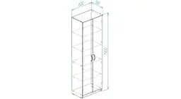 Шафа Анжело Ferrum-decor на 5 полиць 2 двері 1900x600x380 ДСП Дуб Сонома 16 мм (FRD-104980) - мініатюра 4
