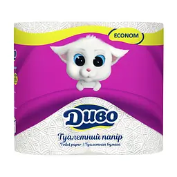 Туалетний папір Диво Econom 2 шари білий 4 рулони (4820003832066)