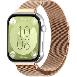 Ремінець DK для Huawei Watch Fit 3 Metal Milanese Loop Magnetic (017793) (rose gold) - мініатюра 2