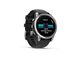 Смарт-годинник Garmin Fenix E 47mm AMOLED Stainless Steel with Black Silicone Band (010-03025-02/00) - мініатюра 3