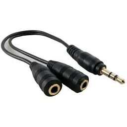 Кабель мультимедійний 3.5mm M to 2x3.5mm F 0.2m Extradigital (KBA1680)