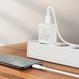 Адаптер мережевий Borofone Micro USB Cable Aspirer BA74A та кабель комплект білий - мініатюра 9