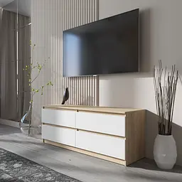 Тумба під телевізор Vays R-6, 4 шухляди без ручок, ЛДСП, 140×40×53 см - мініатюра 8