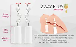 Мастурбатор Kokos Juilana Breast 2WayPlus з функцією масажу та вібрацією - мініатюра 6