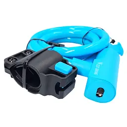 Велосипедний замок West Biking YP0705103 12 x 1150 мм тросовий під ключ блакитний (G0001859) - мініатюра 2