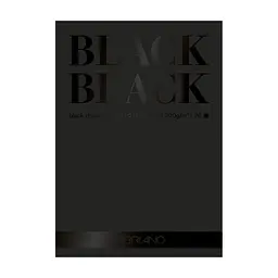Склейка-блок Fabriano mixed media Black Black А4  21х29.7 см 300 г/м2 20 аркушів чорний гладкий 