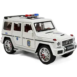 Іграшкова машинка Mercedes-Benz G-Class Поліція 1:24 металева, інерційний механізм, світло і звук Авто Експерт