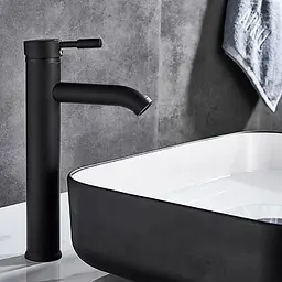 Змішувач для умивальника Rea Graff black високий REA-B8665, Чорний - мініатюра 8