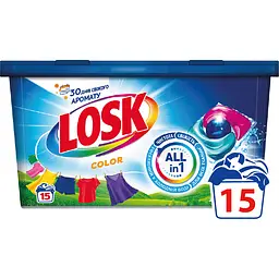 Тріо-капсули для прання Losk Pover Caps Color 15 шт.