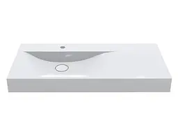 Умивальник Miraggio VIOLA 1000 L (0002658) Miramarble, Глянцевий, Накладний/Підвісний/Врізний, Білий - мініатюра 3
