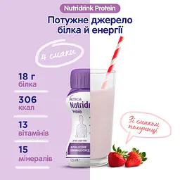 Набір ентеральне харчування Nutricia Nutridrink Protein зі смаком полуниці 4х125 мл  - мініатюра 3