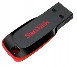 Флеш-накопичувач Sandisk USB 2.0 Cruzer Blade 64Gb Black/Red (SDCZ50-064G-B35) - мініатюра 2