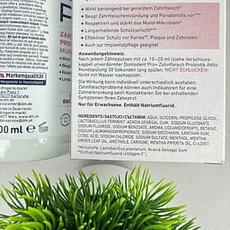 Ополіскувач для ротової порожнини Dontodent PRO+ Zahnfleisch Probiotik Aktiv догляд за яснами з пробіотиком Німеччина 500 мл - мініатюра 2