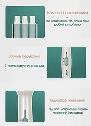 Плойка для волосся VGR, з керамічним покриттям для завивки волосся три хвилі 90 Вт Green - мініатюра 7