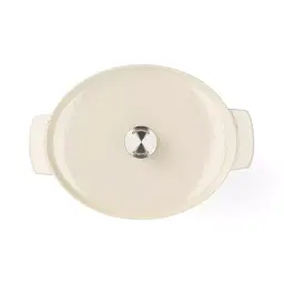 Гусятниця чавунна з кришкою KitchenAid 30 см 5,6 л колір мигдальний крем (CC006062-001) - мініатюра 4