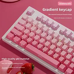 Набір кейкапів PBT Pink Gradient (130+) / рожевий OEM-комплект для ANSI / ISO клавіатур - мініатюра 3