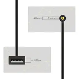 Кабель живлення ArmorStandart USB - DC 4.0x1.7 12V 0.8 м (ARM79301) - мініатюра 3