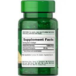 Концентрат хлорофілу Puritan's Pride Chlorophyll Concentrate 50 мг 100 гелевих капсул - мініатюра 2