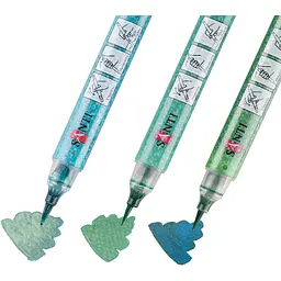 Набір маркерів акварельних Santi Glitter Brush Відтінки зеленого 3 шт. (390771) - мініатюра 2