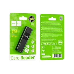 Зчитувач флеш-карт HOCO USB3.0 to microSD, microSDHC, microSDXC, SD, SDHC, SDXC, HB20 Black (6931474735218) - мініатюра 4